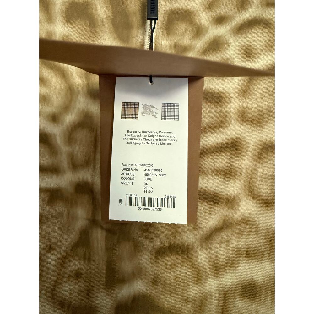 $740 New Burberry Animal Print Cotton Zip Shirt - US 2 - Picture 10 of 10